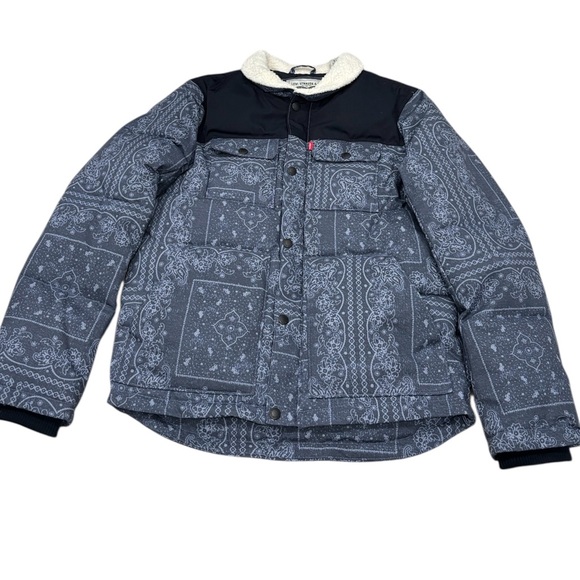 Levi's Black and Blue Patterned Men's Jacket - Picture 2 of 5